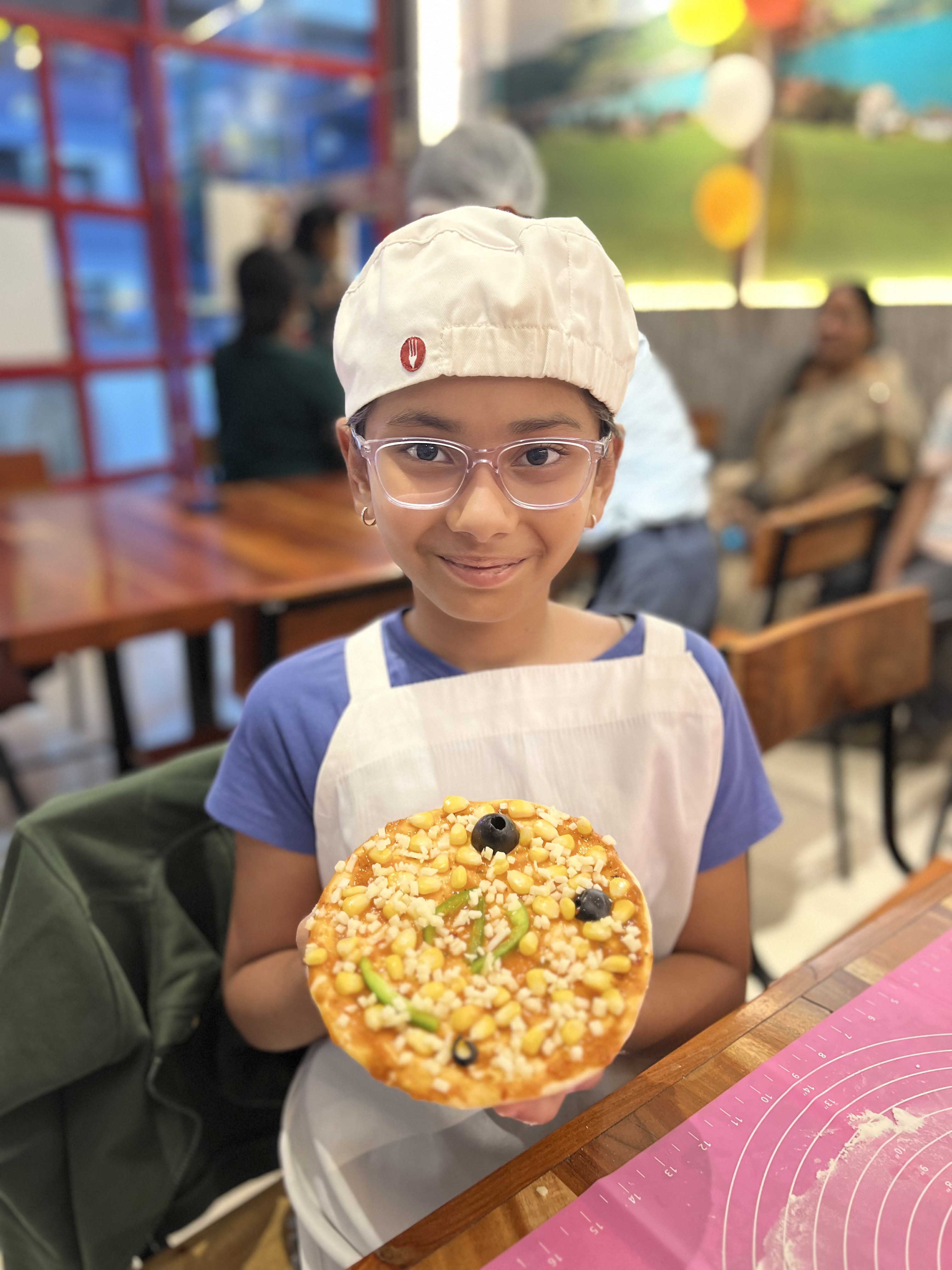 Happy kid with pizza